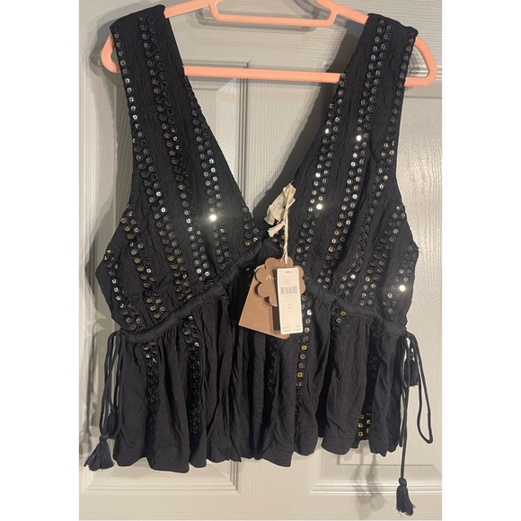 Anthropologie Sequined V-Neck Tank NWT SZ XL & L - Picture 7 of 14